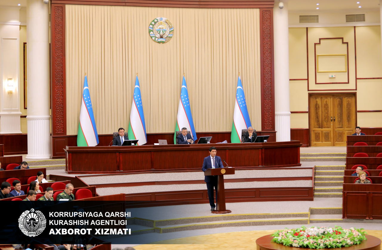 Deputatlar O‘zbekiston Respublikasida korrupsiyaga qarshi kurashish to‘g‘risidagi milliy maʼruzani ko‘rib chiqdi